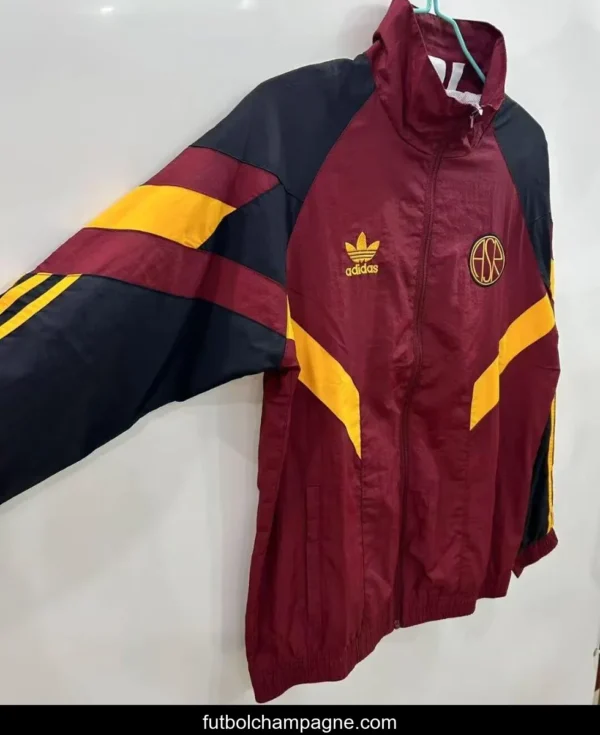 25 26 Roma x Adidas Original Full Zipper Track Top Windbreaker - Image 5