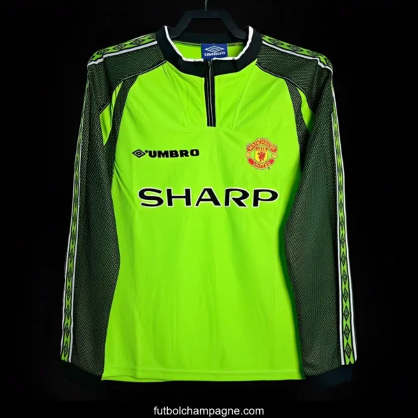 Retro 98_99 Manchester United Goalkeeper Green Long Sleeve Jeresy - Image 7