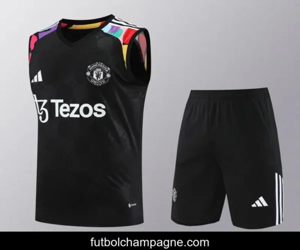 24_25 Manchester United Black Vest Jeresy+Shorts - Image 10