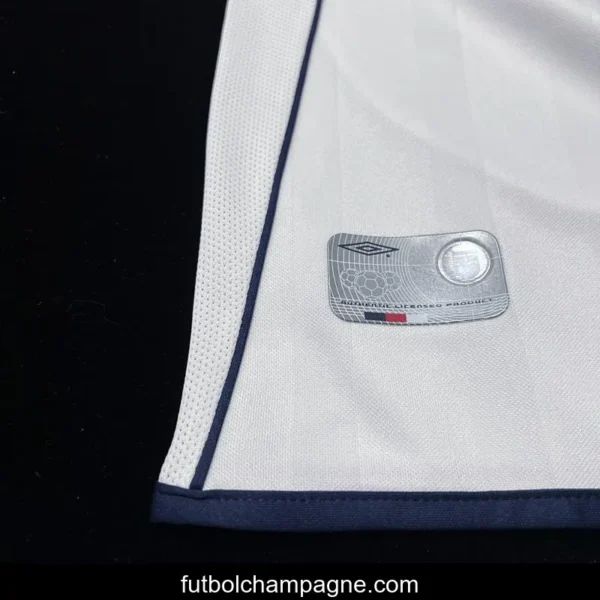 Long Sleeve Retro 2002 England Home Soccer Jersey - Image 5