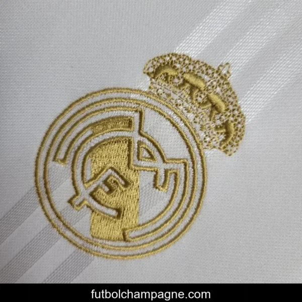 Retro Long Sleeve 2019-20 Real Madrid Training White Jersey - Image 5