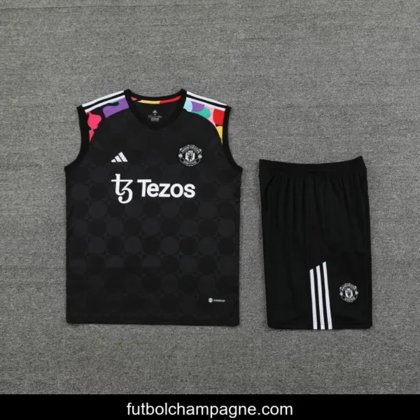 24_25 Manchester United Black Vest Jeresy+Shorts - Image 12