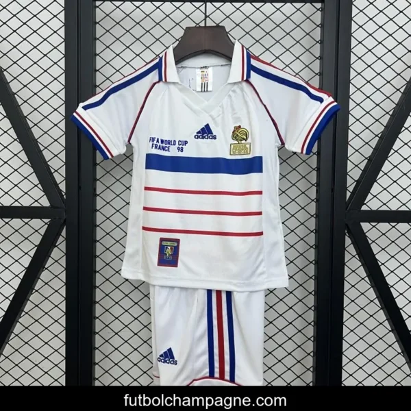 Retro 1998 Kids France Away Size 16-28 Jersey - Image 5