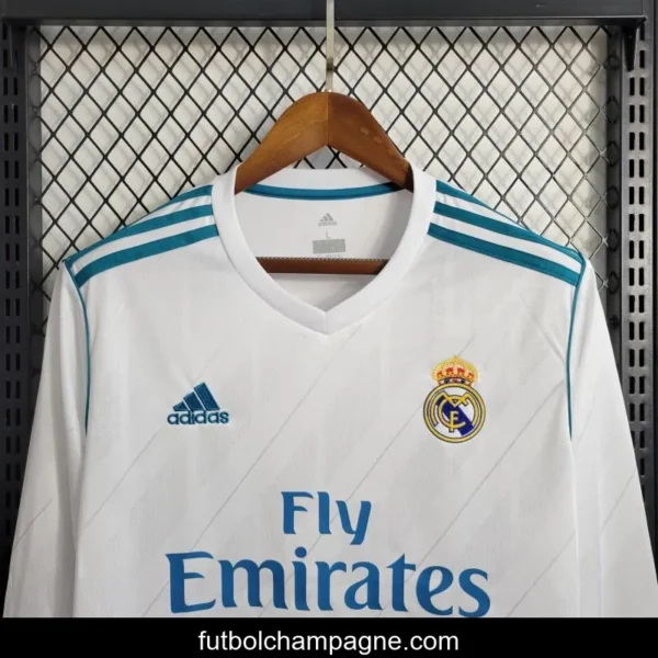 Retro Long Sleeve 17_18 Real Madrid Home Jersey - Image 5