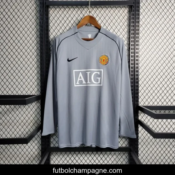 Retro 07-08 Manchester United Gray Goalkeeper Jersey - Image 5