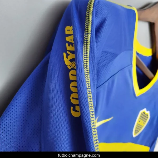 Retro Long Sleeve Boca Juniors 03_04 home Soccer Jersey - Image 9