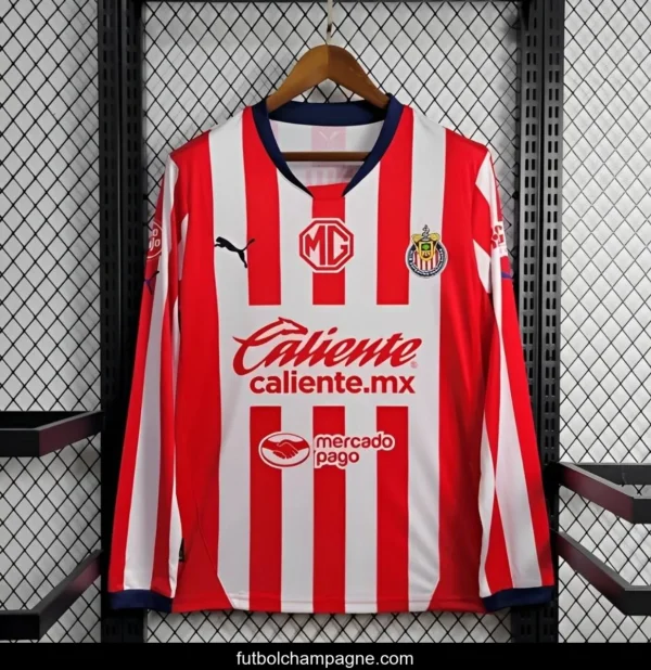 24_25 Chivas Guadalajara Home Long Sleeve Jersey - Image 6