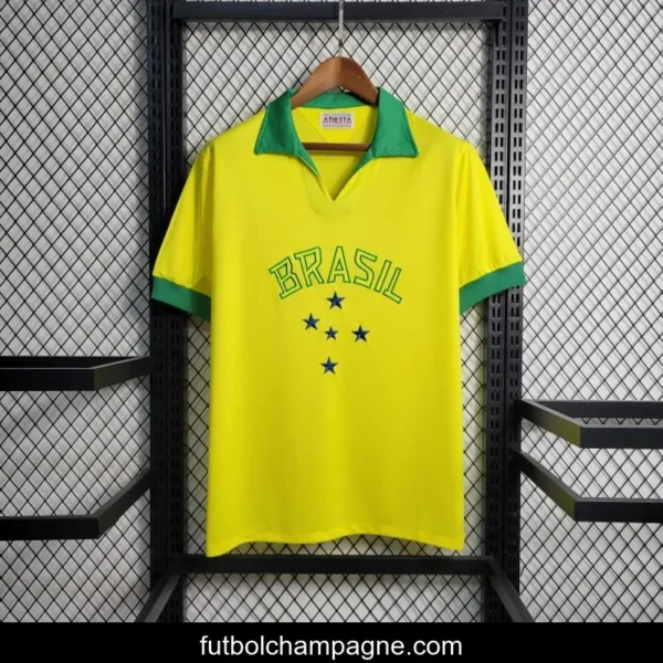 Retro 1958 Brazil Home Jersey - Image 4