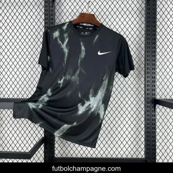 2025 NIKE Training Black with Abstract Paint Pattern T-Shirt 1045 - Image 3