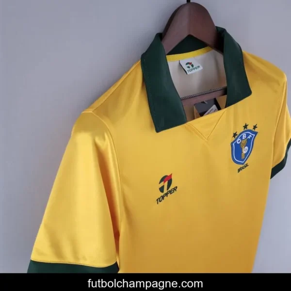 Retro 1988 Brazil Home Soccer Jersey - Image 3