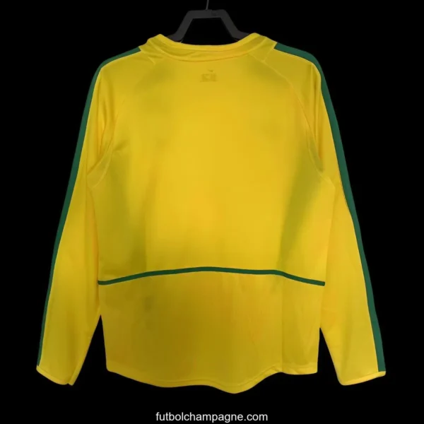Retro 2002 Brazil Home Long Sleeve Jersey - Image 4