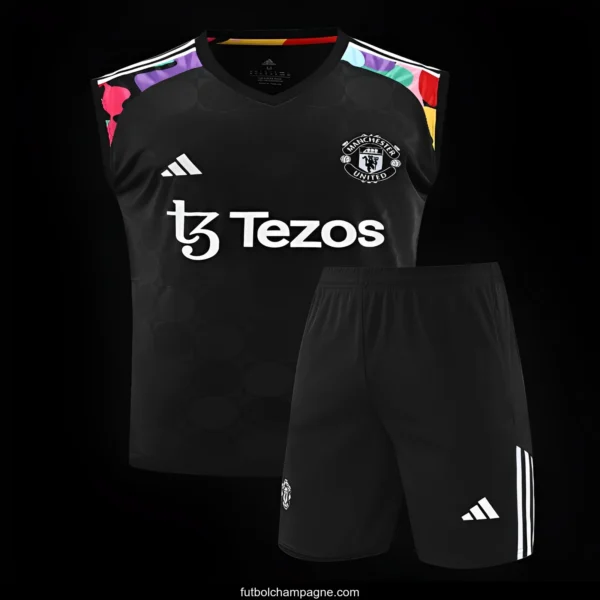 24_25 Manchester United Black Vest Jeresy+Shorts - Image 13