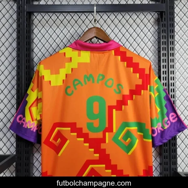 Retro 1995 Mexico CAMPOS 9 Home Orange Jersey - Image 5