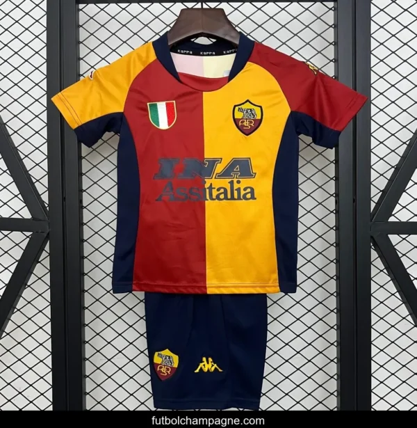Retro 01_02 Kids Roma Home Size 16-28 Jersey - Image 4