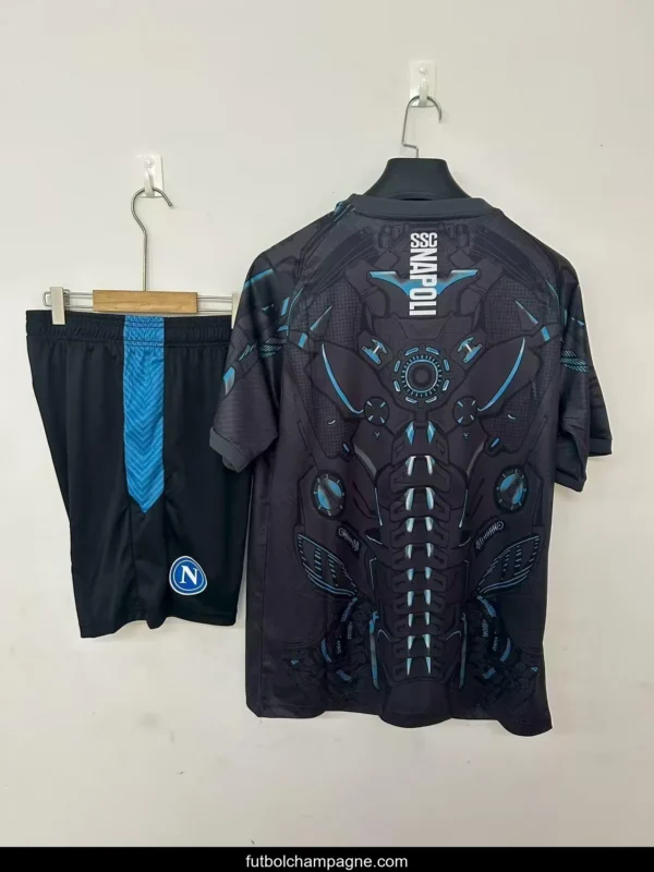 25_26 Napoli Pre-Match Jersey Black+ Shorts - Image 2