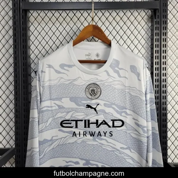 24_25 Manchester City Puma Year of the Dragon White Long Sleeve Jersey - Image 7