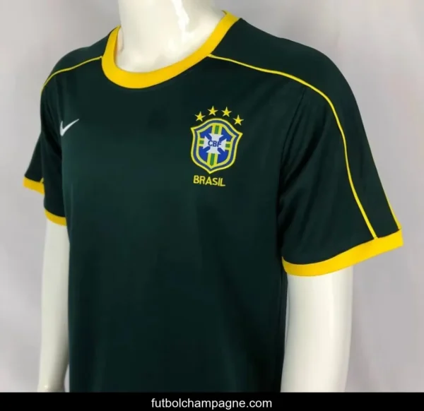 Retro 1998 Brazil Green Goalkeeper Jersey - Image 7