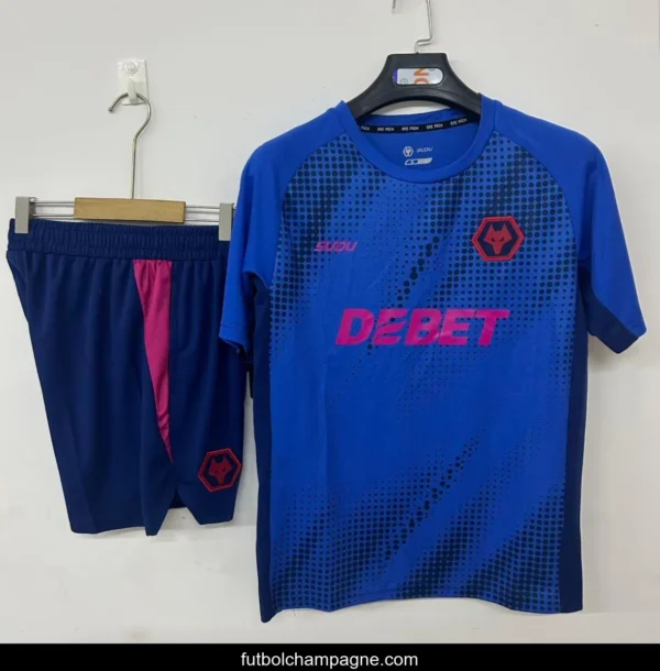 25_26 Wolverhampton Wanderers Training Jersey Blue+ Shorts - Image 2