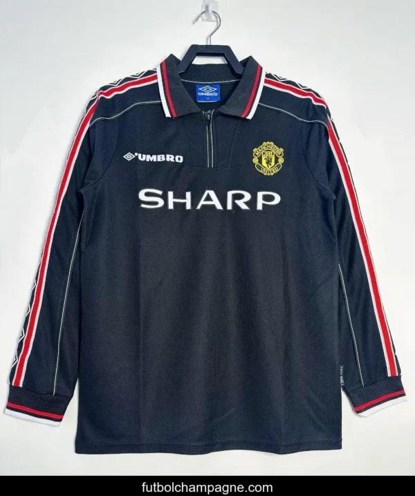 Retro 98_99 Manchester United Long Sleeve Goalkeeper Navy Jersey - Image 4