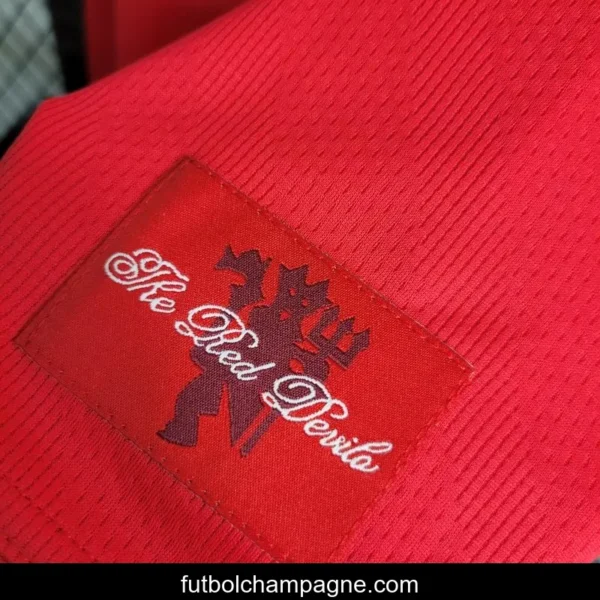 Retro Long Sleeve 07-08 Manchester United Champions League Version Home Jersey - Image 7