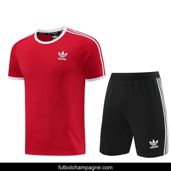 24_25 Adidas Original Red Short Sleeve Jersey+Shorts - Image 11