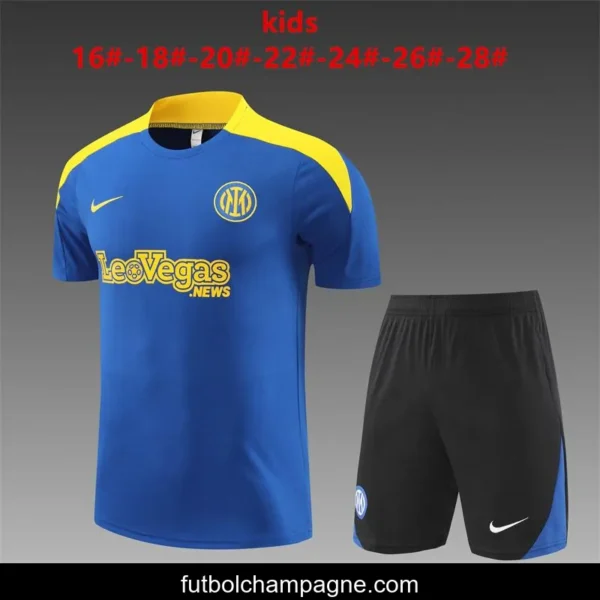 24_25 Kids Inter Milan Short Sleeve Jersey+Shorts - Image 3