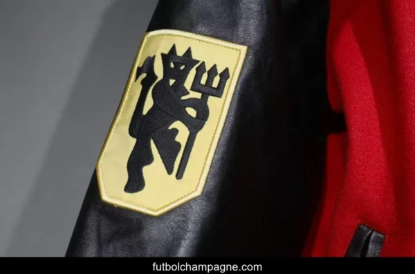 24_25 Manchester United Letterman Red_Black Jacket - Image 5