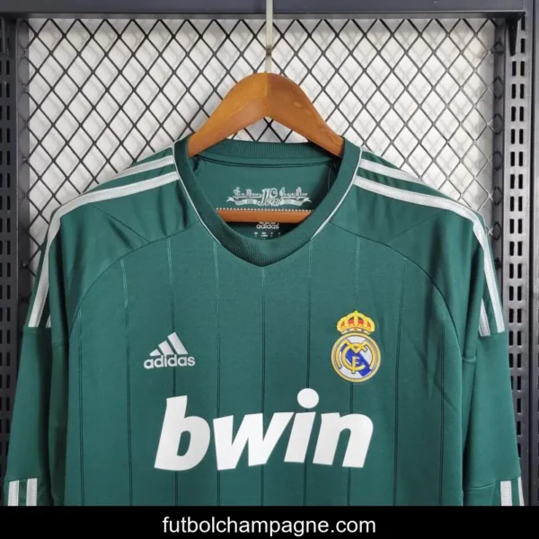 Retro Long Sleeve 2012_13 Real Madrid Third Green Jersey - Image 7