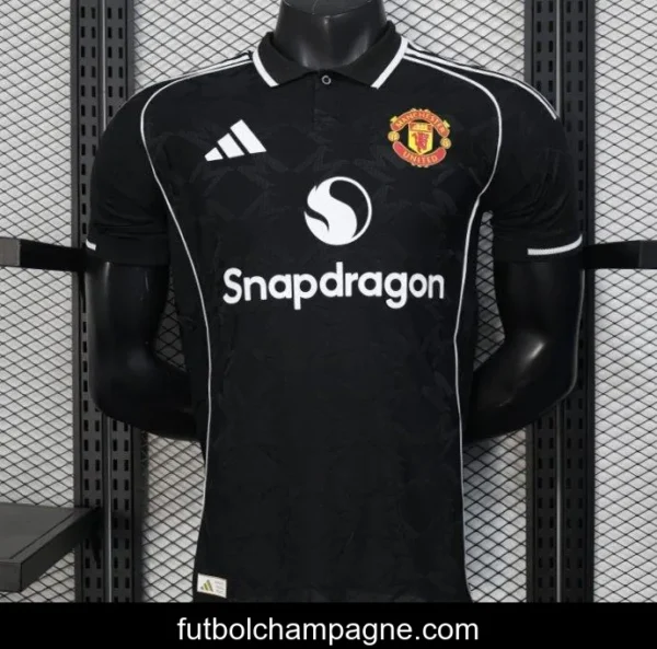 Player Version 25_26 Manchester United Black with Snapdragon Logo Design Jersey - Image 4