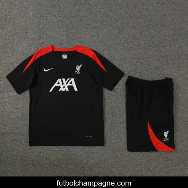 24_25 Liverpool Black Short Sleeve Jeresy+Shorts - Image 6