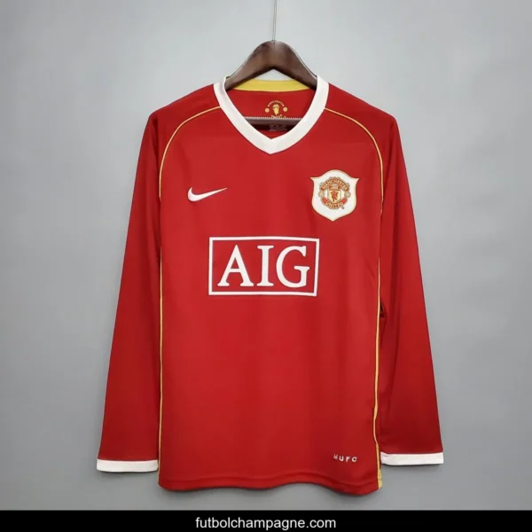Retro 06_07 Manchester United Long sleeve home Soccer Jersey - Image 8