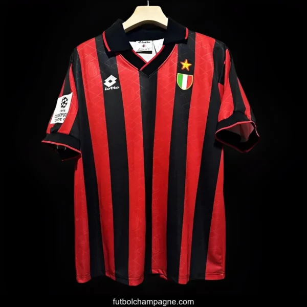 Retro 93_94 AC Milan Home Champion League Jersey With Patches - Image 5