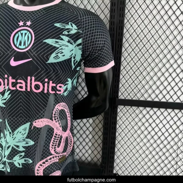 Player Version 25_26 Inter Milan Black with Snake and Floral Pattern Jersey - Image 5
