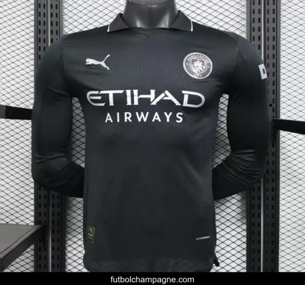 Player Version 25_26 Manchester City Away Long Sleeve Black Jersey - Image 5