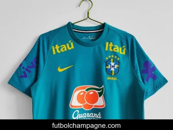 Retro 2021 Brazil Blue Training Jersey - Image 4