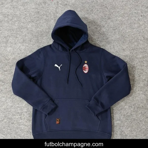 24_25 AC Milan Navy_Red_Black_Beige_Grey Hoodie WIth Black Badge - Image 7