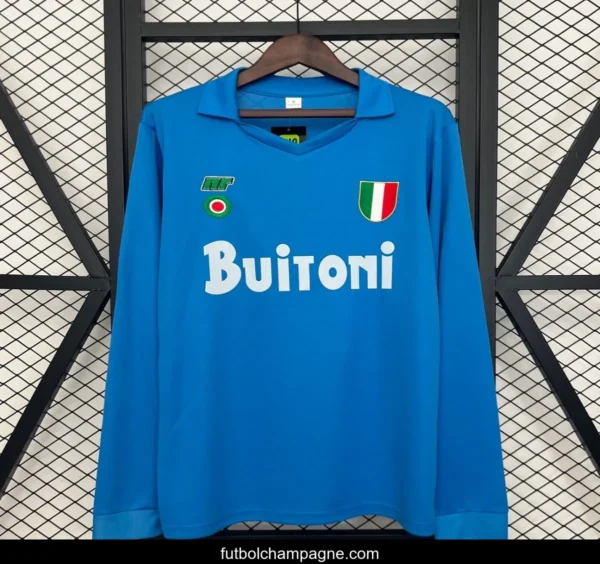 87_88 Retro Long Sleeve Napoli Home Jersey - Image 7