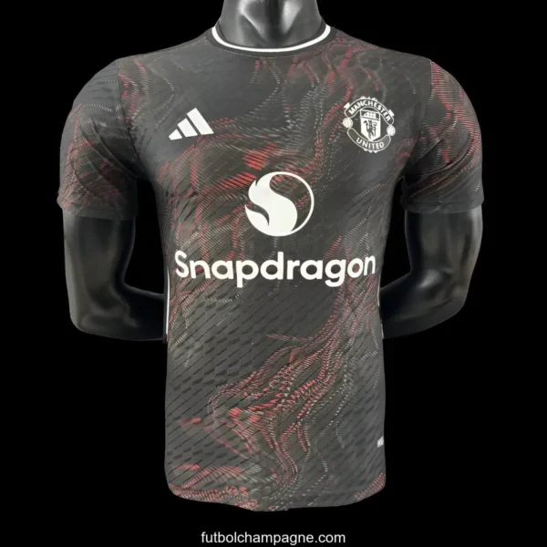 Player Version 25_26 Manchester United Black with Red Pattern Jersey - Image 3