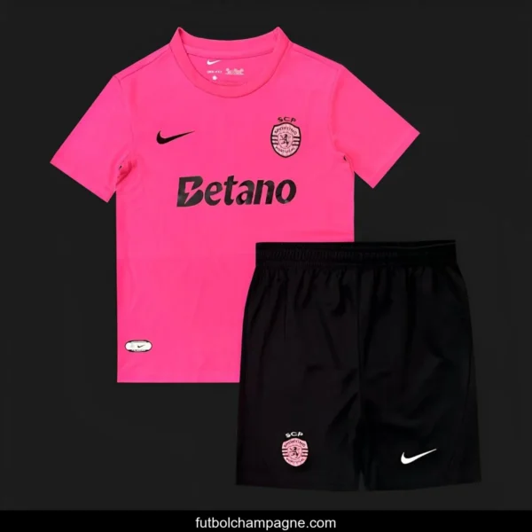 24_25 Kids Sporting Lisbon Pink October Jersey - Image 3