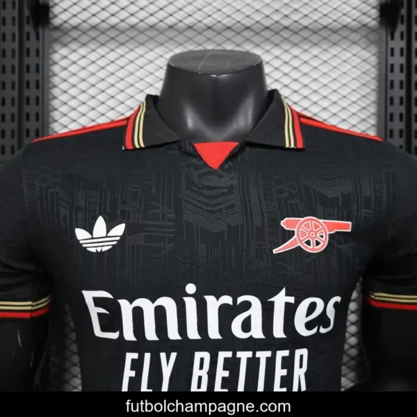 Player Version 25_26 Arsenal Black POLO Jersey - Image 6