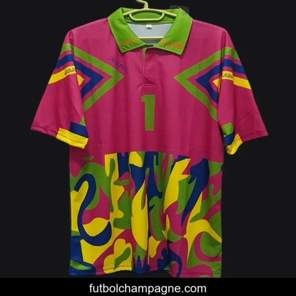 Retro 1994 Mexico Jorge Campos Goalkeeper Pink Jersey - Image 3