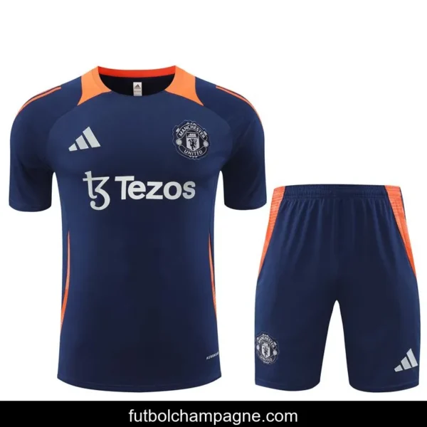 24_25 Manchester United Navy Short Sleeve Jersey+Shorts - Image 12
