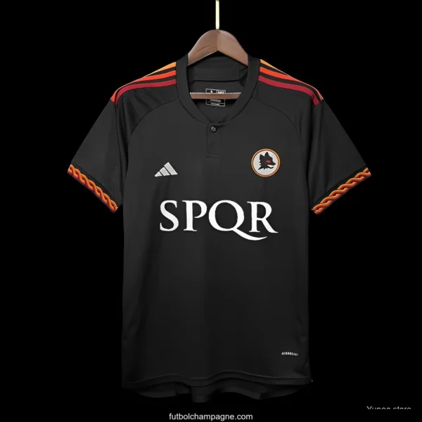 23_24 Roma Third Black Jersey - Image 9
