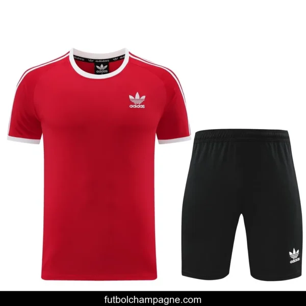 24_25 Adidas Original Red Short Sleeve Jersey+Shorts - Image 16