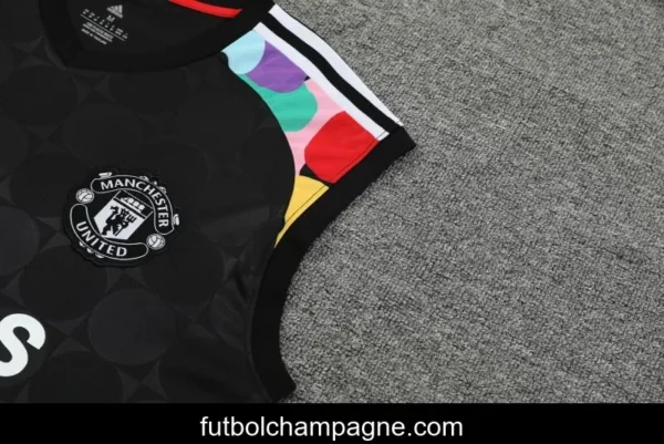 24_25 Manchester United Black Vest Jeresy+Shorts - Image 17