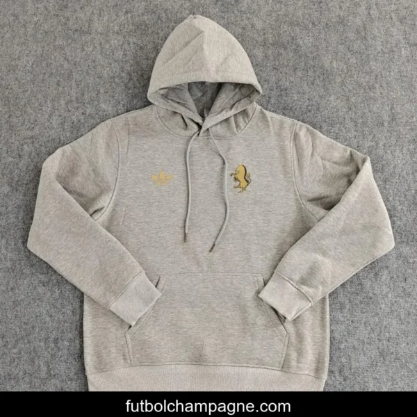 2024 Juventus Black_Navy_Grey_Beige_White Hoodie With Golden Badge - Image 11