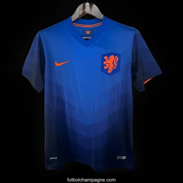 Retro 2014 Netherlands Away Blue Jersey - Image 3