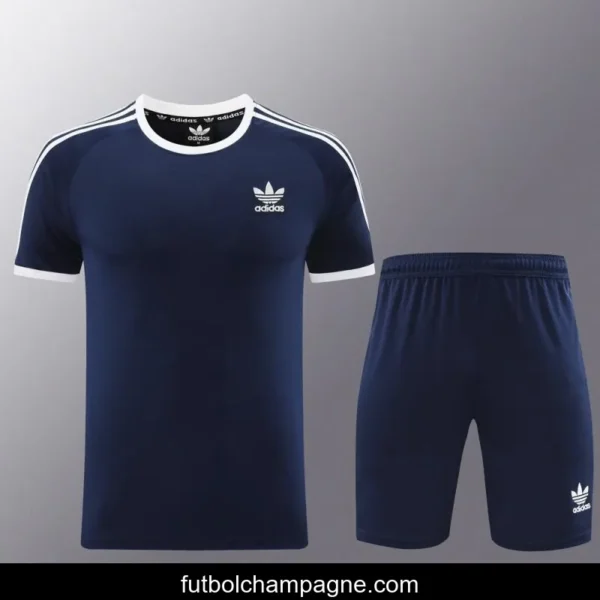 24_25 Adidas Original Navy Short Sleeve Jersey+Shorts - Image 16