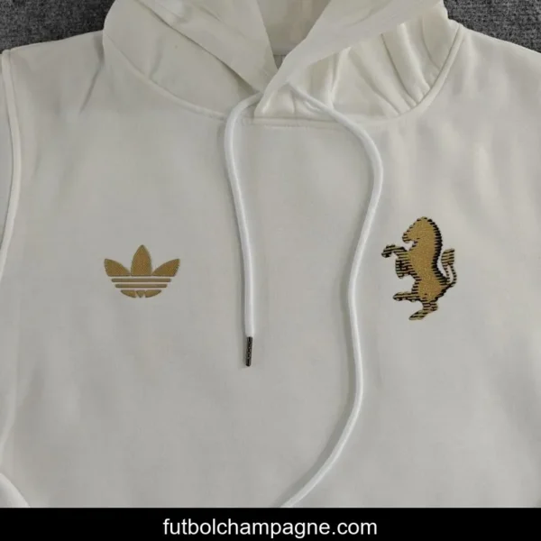 2024 Juventus Black_Navy_Grey_Beige_White Hoodie With Golden Badge - Image 12