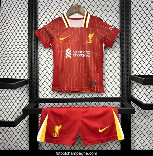 24_25 Kids Liverpool Home Jersey With Champion Printing - Image 3